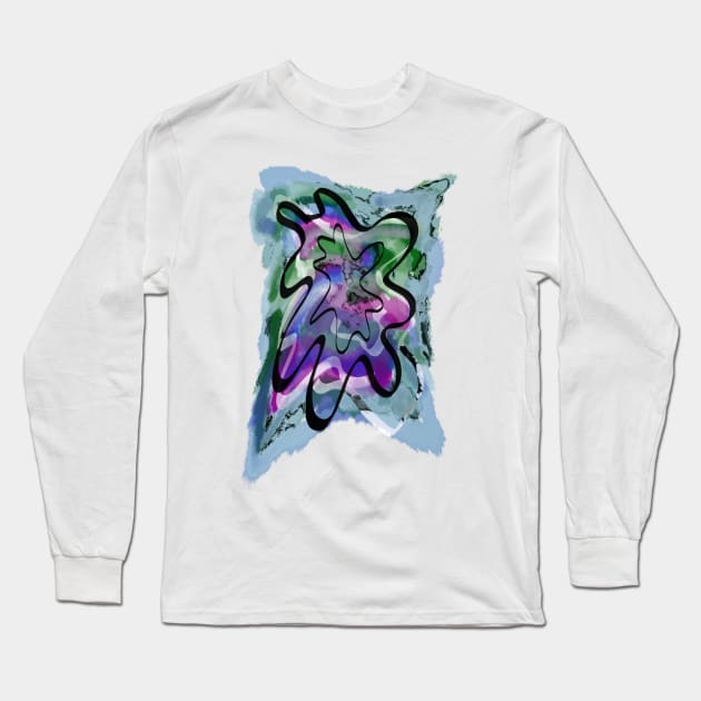 Ink Splot Outline Long Sleeve T-Shirt by Michelle Le Grand